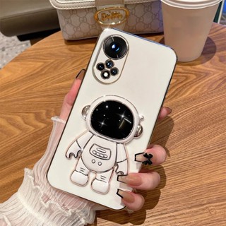 เคสโทรศัพท์มือถือ แบบบางพิเศษ พับได้ ลายนักบินอวกาศ 6D หรูหรา สําหรับ OPPO Reno 7 7z 5G Se Pro 6 6z 5 Pro 5G