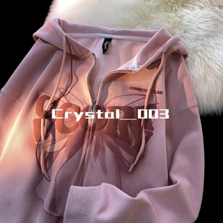 Crystal SS23 เสื้อกันนาว เสื้อแขยาว เสื้อฮู้ด 2022สิค้ามาใหม่ เกหลี ใส่สบายๆ ทรงลวม สไตลสอร์ต JZ1