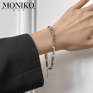 MONIKO สร้อยข้อมือไทเทเนียม สแตนเลส เครื่องประดับสําหรับผู้ชายและผู้หญิง เครื่องประดับแฟชั่น สําหรับคู่รัก