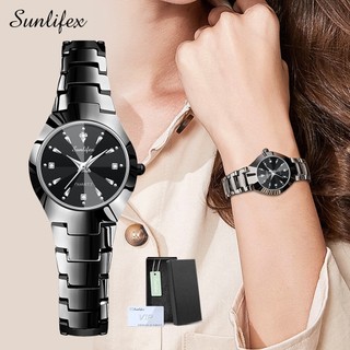 Sunlifex Jam Tangan Wanita Original Berlian Anti Air Analog Bisnis Kuarsa Jam Tangan Cewek + Kotak Gratis
