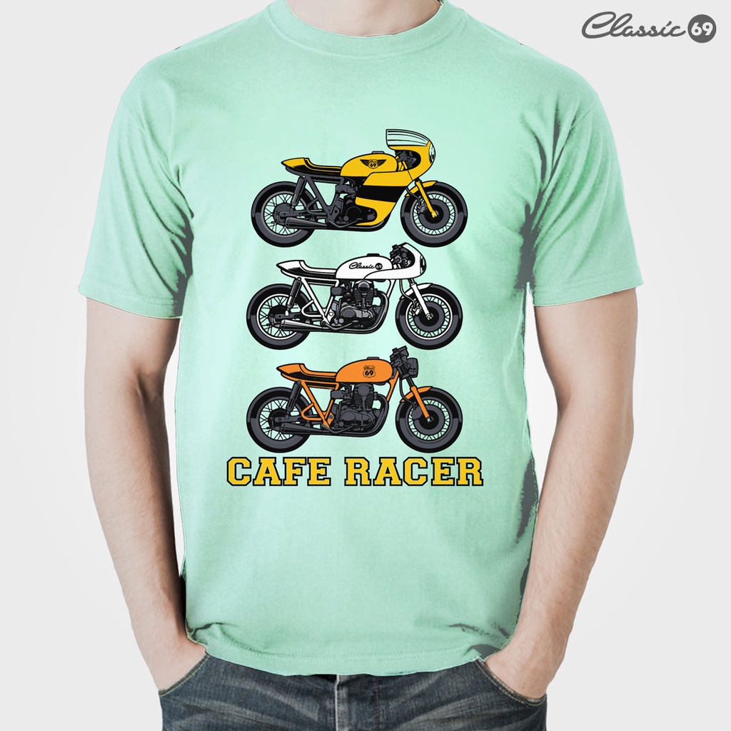 69A051 | คลาสสิค 69 | เสื้อยืด Cafe Racer | อควาโฟม