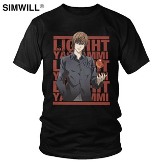 เสื้อยืดคอกลม แขนสั้น ผ้าฝ้าย 100% พิมพ์ลายอนิเมะ Death Note ทรงหลวม สําหรับผู้ชาย_12