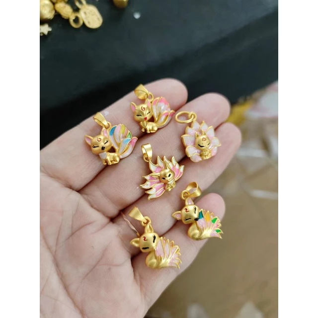 จี้สร้อยคอเชือกรูปสุนัขจิ้งจอกสีทอง สไตล์จีนโบราณ thumbnail 3