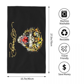 Ed Hardy (1) ผ้าขนหนู ทรงสี่เหลี่ยม ดูดซับน้ํา ขนาด 70x40 ซม. สําหรับเล่นกีฬา ฟิตเนส โยคะ กลางแจ้ง