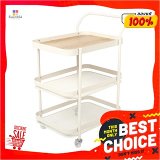 3-TIER ชั้นวางของ 3 ชั้น มีล้อ STACKO BLISS 50x39x74 ซม. สีครีม3-TIER UTILITY CART STACKO BLISS 50X39X74CM CREAM