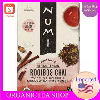 Numi Tea, Organic Herbal Teasan, Rooibos Chai, Caffeine Free, 18 Tea Bags