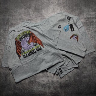 เสื้อยืด พิมพ์ลายโลโก้ VOLCOM STONE สีเทา