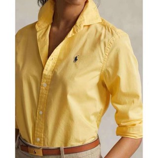 **any* เสื้อเชิ้ต Polo Ralph Lauren Relaxed Fit Cotton Twill Shirt ของผู้หญิงมี 3 สีให้เลือก สินค้าใหม่ ของแท้