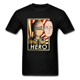 เสื้อยืดคอกลม แขนสั้น ผ้าฝ้าย พิมพ์ลายอนิเมะ One Punch Man Saitama สไตล์วินเทจ สําหรับผู้ชาย คู่รัก 2020_07