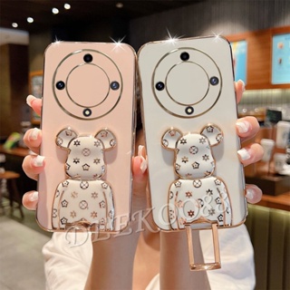 เคสโทรศัพท์มือถือ ลายหมีน่ารัก พร้อมขาตั้ง สําหรับ Honor X9a X8 X7a X6 X5 70 4G 5G HonorX5 HonorX7a HonorX9a