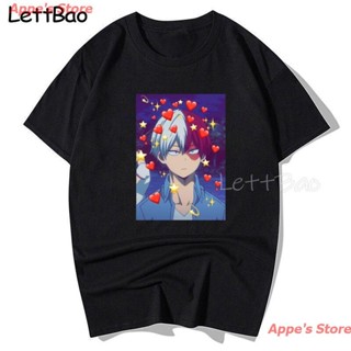 เสื้อยืดสีขาวAppes Store 2022 My Hero Academia Tshirt Men Short Sleeve T-shirt Short Sleeves T Shirt Anime Manga Hip Ho