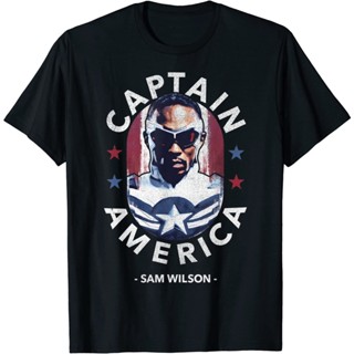 เสื้อยืดผ้าฝ้ายพิมพ์ลายแฟชั่น เสื้อยืดแขนสั้น พิมพ์ลาย Marvel Falcon Winter Soldier Sam Wilson Captain America แฟชั_11