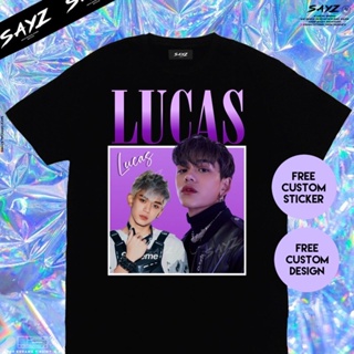 [S-5XL]เสื้อยืดแฟชั่น Kaos Lucas NCT เสื้อยืด K-Pop Retro HipHop สไตล์เกาหลี Nctzen Wayv Custom Kaos Kpop HarajukuS_09