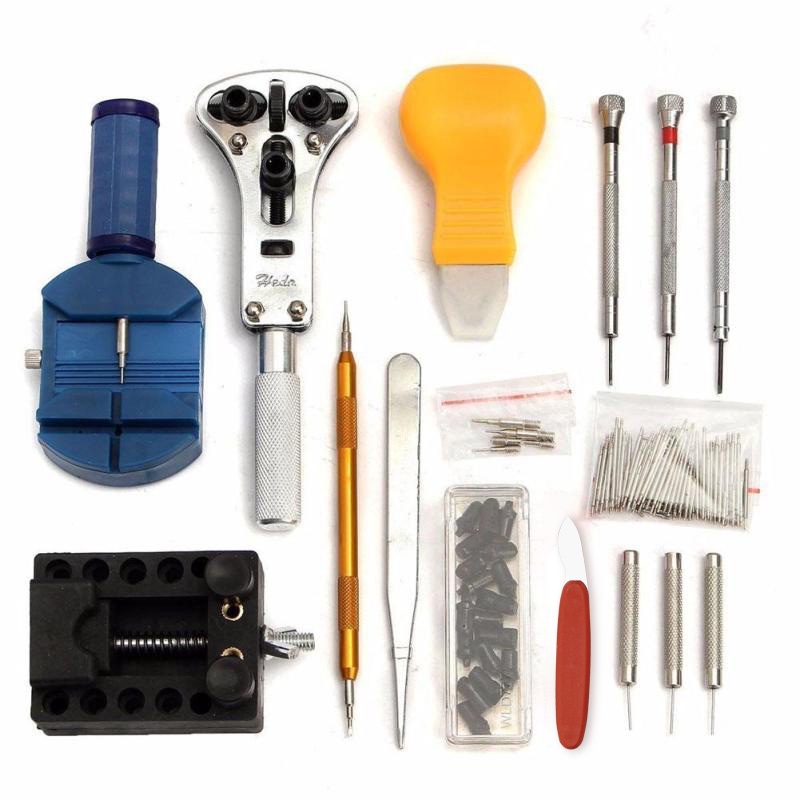 144pcs Watch Case Holder Opener Pin Link RemoverRepair ToolKit Watch Repaiกามืออาชีพซ่อมเครื่องมือนาฬิกาข้อมือชุดเปลี่ยน