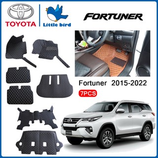 little bird พรมปูพื้นเข้ารูปรถยนต์ Toyota Fortuner ปี2015-2022( หนังแท้PVC 12สี )7PCS พรมปูพื้นรถยนต์ พรมรถยนต์