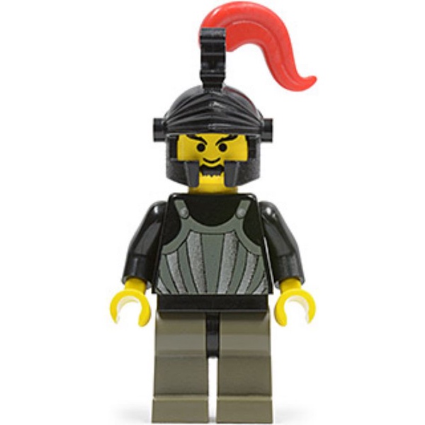 Lego Minifigure Castle Fright Knights cas243 Fright Knights - Knight 1, Black Dragon Helmet, Red Plu