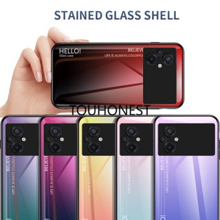 เคส Xiaomi Poco M5 เคส Xiaomi Poco X3 NFC เคส Xiaomi Poco X4 GT Case Xiaomi Poco F3 Poco F4 Case Xiaomi Poco C40 Case Xiaomi Poco X3 Pro Case Xiaomi 12 Lite Luxury Gradient Ultra-Thin Tempered Glass Back Cover Phone Cases โทรศัพท์มือถือกระจกนิรภัย