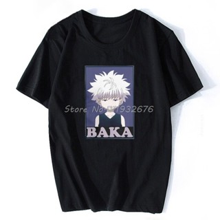 เสื้อยืดคอกลม แขนสั้น ผ้าฝ้าย พิมพ์ลายอนิเมะ Hunter Killua Zoldyck Baka สไตล์ญี่ปุ่น คลาสสิก แฟชั่นสําหรับผู้หญิง_05