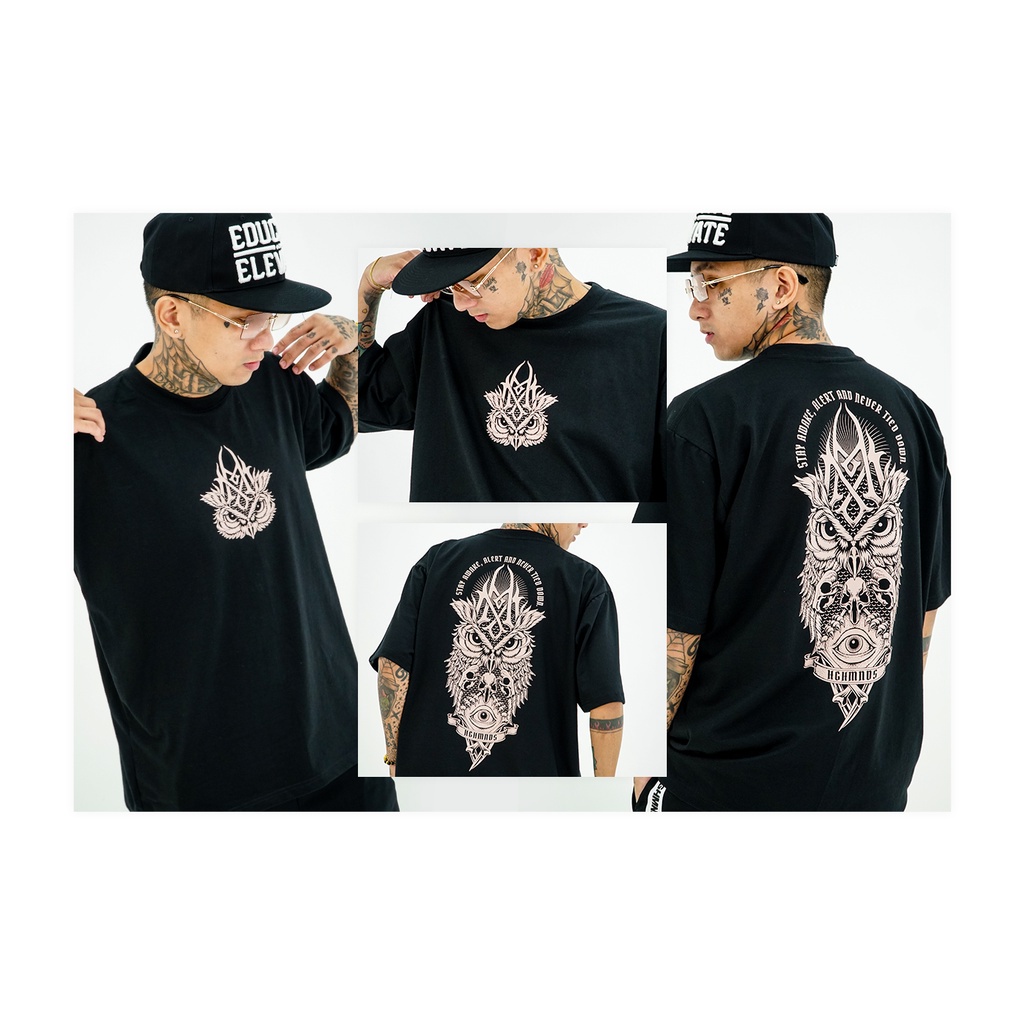 HGHMNDS CLO. - Awake Alert (Black) Shirt เสื้อผ้าแฟชั่นผู้ชายเสื้อยืด