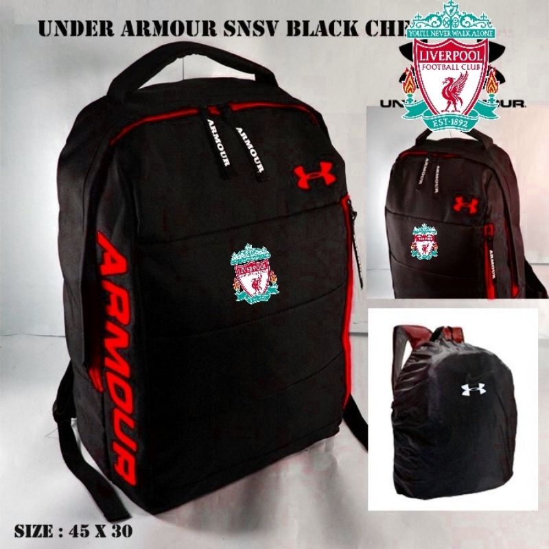 MERAH Liverpool SNSW สีดํา กระเป๋าเป้สีแดง