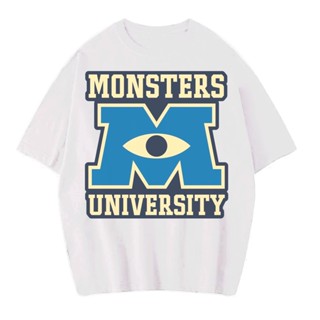 เสื้อยืด ขนาดใหญ่ พิมพ์ลายโลโก้ Monster inc university | เสื้อยืด สไตล์วินเทจ | อนิเมะ