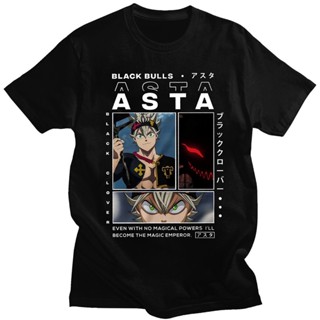 Black Clover Print Mens Womens Asta T Shirt Creativity Vintage All-match Loose O-Neck T-shirts Oversized Streetwe_01