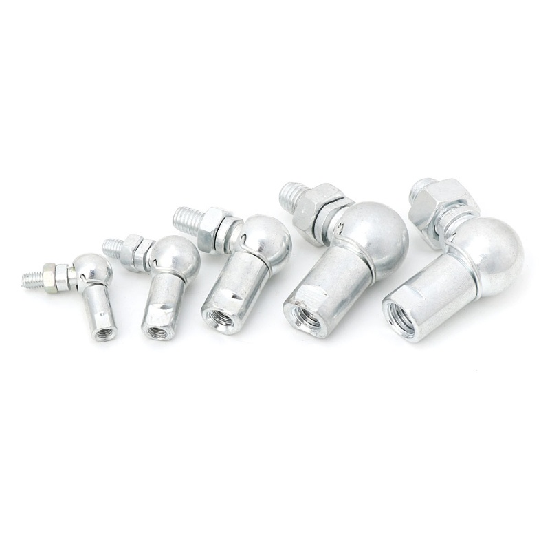 Pcf* เหล็กคาร์บอนหัว Joint Rod End Bearing M5 M6 M8 M10 M12 มุมขวา