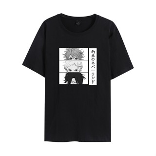 เสื้อยืดคอกลม แขนสั้น พิมพ์ลาย promised neverland สไตล์ญี่ปุ่น สําหรับผู้ชาย