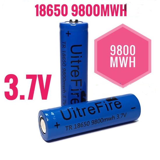 ถ่านชาร์จ UltraFire 18650 9800mAh 3.7v 1ก้อน (สีเหลือง/ฟ้า ตามล๊อตการผลิต)มีตัวเลือก จำนวนซื้อ