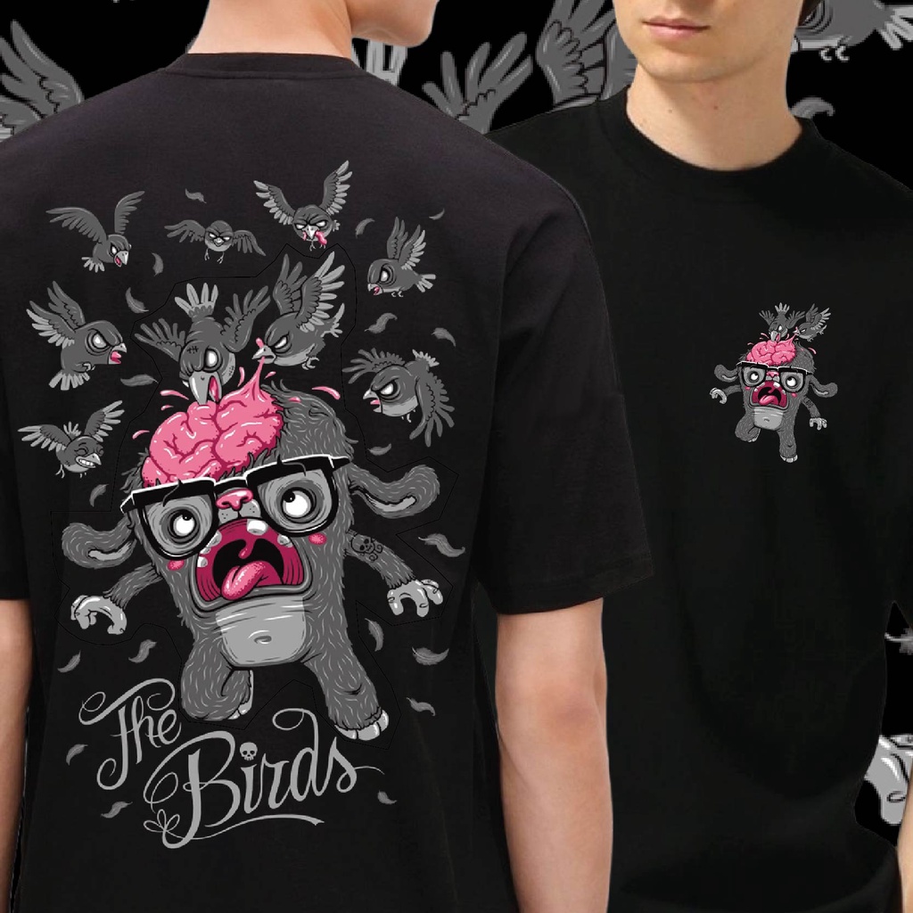 ( พร้อมส่งเสื้อเฮีย ) เสื้อ the bird ผ้าCotton 100% มีสองสี ทั้งทรงปกติและ OVERSIZE