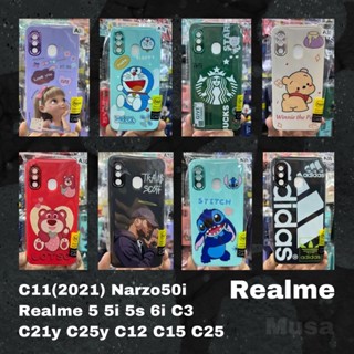 พร้อมส่ง กำมะหยี่ด้านใน ลายเข้าใหม่ กำมะหยี่ขอบโครเมี่ยม การ์ตูน Realme C21y C25y C12 C15 C25 Realme 5/5i5s/6i/c3