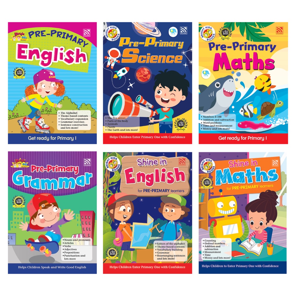 หนังสือแบบฝึกหัดอนุบาล เตรียมประถม Bright Kids > Pre-Primary แบบฝึกหัดเด็ก หนังสือเรียนอนุบาล เตรียมประถม Pelangithai