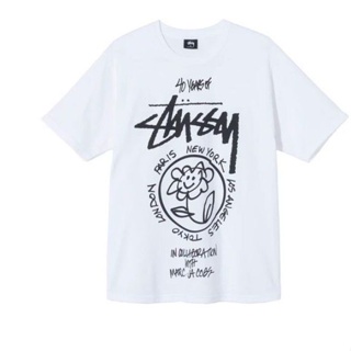 PLAY/CGD European American Street Wear Stussy Small Flower Joint Printed Round Neck Short-Sleeved T-Shirt Men Women_01