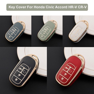 【สินค้าพร้อมส่ง】เคสกุญแจรถยนต์ Tpu 4 ปุ่ม อุปกรณ์เสริม สําหรับ Honda Civic Accord HR-V CR-V CRV 2022 2023