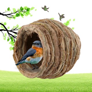 Handwoven Straw Bird Nest Hamster Cage Parrot Canary Finch Budgie Hatching Breeding Cave House