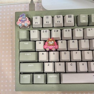 (ส่งฟรี) คีย์แคป หมี กระต่ายขับรถ | keycap