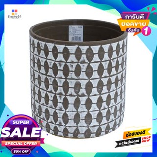 Plant กระถางต้นไม้ รุ่น 90096-2525S1-342-M ขนาด 9.5 นิ้ว สีขาว - เทา Plant Pot FONTE No. 90096-2525S1-342-M Size 9.5 Inc