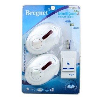 Bregnet กริ่งประตู / ออดเรียก ไร้สาย คู่ 2 จุด (กด 1 ออก 2 เสียบไฟบ้านได้ทันท household-alarms T1