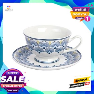 Blue ชุดแก้วกาแฟพอร์ซเลนโบลวี่บลู Kassa Home รุ่น Hjcwp-2134-Cs1 ขนาด 7 ออนซ์ สีฟ้า - ขาวblowy Blue Porcelain Coffee Set