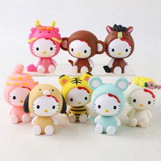 โมเดลฟิกเกอร์ PVC รูปการ์ตูน Hello Kitty Shake Head ขนาด 9-11 ซม. ของเล่นสําหรับเด็ก เก็บสะสม ของขวัญวันเกิด คริสต์มาส