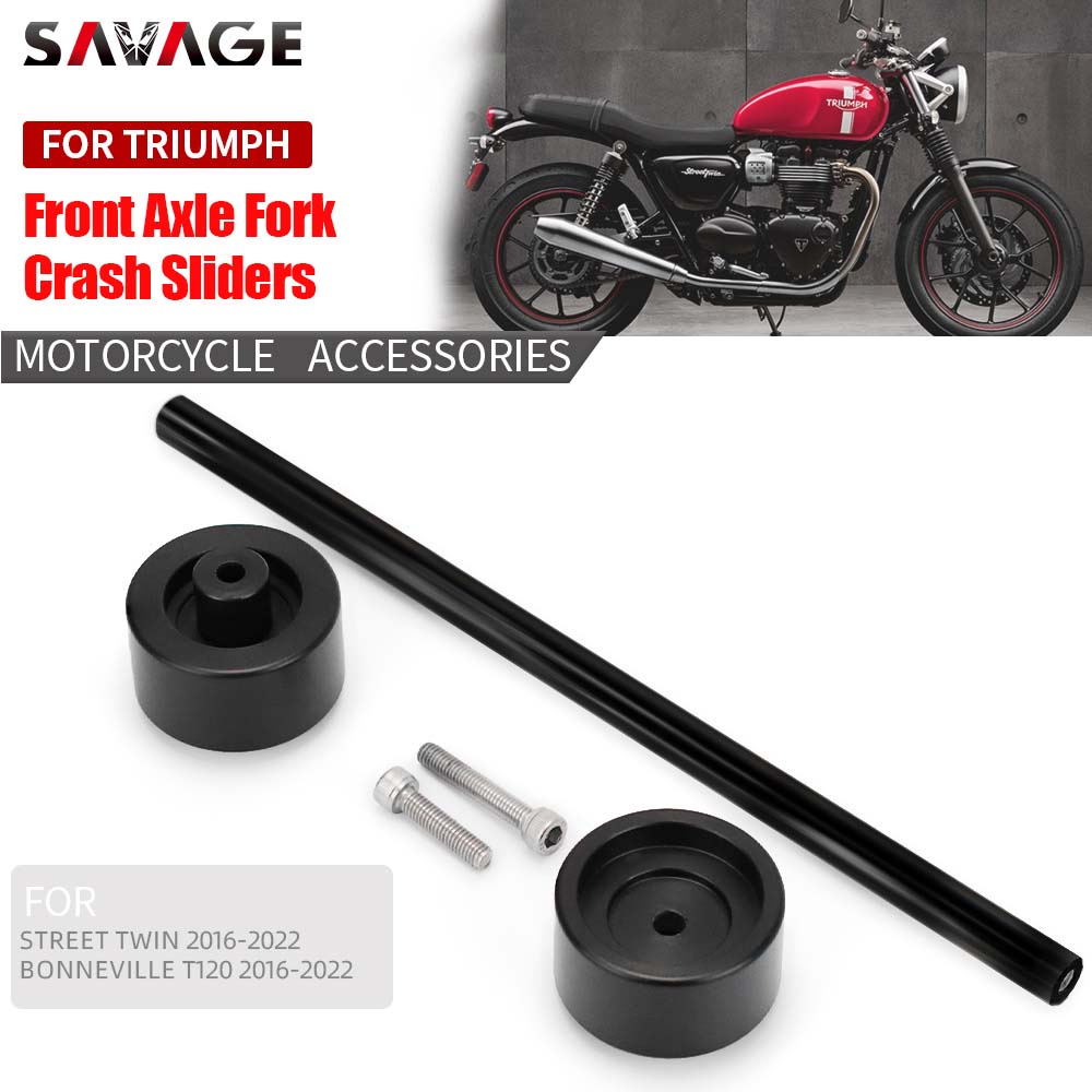 ด้านหน้าเพลาส้อม Crash Sliders สําหรับ Triumph Street Twin Bonneville T120 2016-2023 รถจักรยานยนต์เพลาส้อม Falling Protector