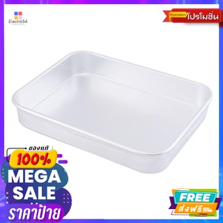 ถาดอะลูมิเนียม ทรงสี่เหลี่ยม สีเงิน aluminum tray square shape silverอุปกรณ์เบ็ดเตล็ดในครัว