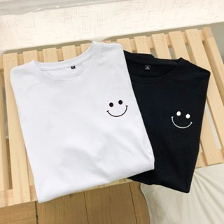 Ready Stock  Smile Unisex  T-Shirt/ 100% Cotton/ Couple T 微笑脸纯棉T-恤/情侣装_02