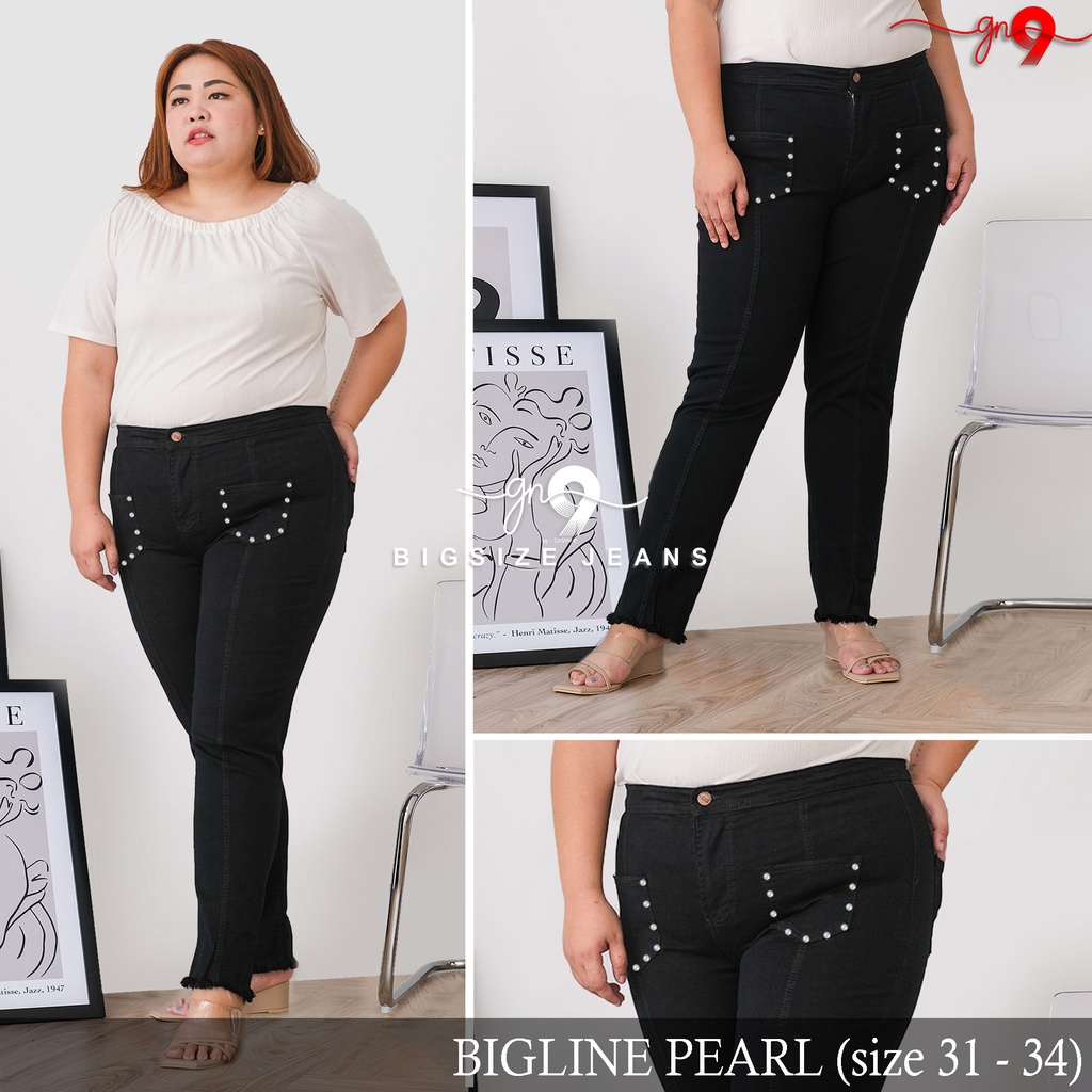 POCKET JEANS BIGLINE PEARL BIGSIZE JUMBO BLACK PEARL