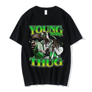 เสื้อยืด พิมพ์ลายกราฟฟิค Young Thug Rap สไตล์ฮาราจูกุ สตรีท สําหรับผู้หญิงS-5XL_01