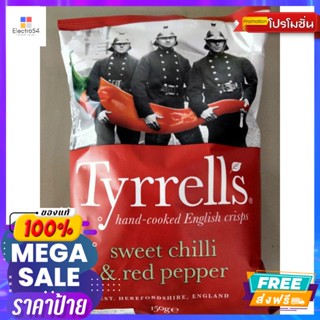 ขนม Tyrrells Sweet Chilli &amp; Red Pepper Chips 150g Tyrrells Sweet Chilli &amp; Red Pepper Chips 150gขนมขบเคี้ยวอบกร