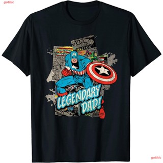 เสื้อยืดลำลอง Marvel Captain America Legendary Dad Fathers Day T-Shirt Mens Womens T-shirts_11