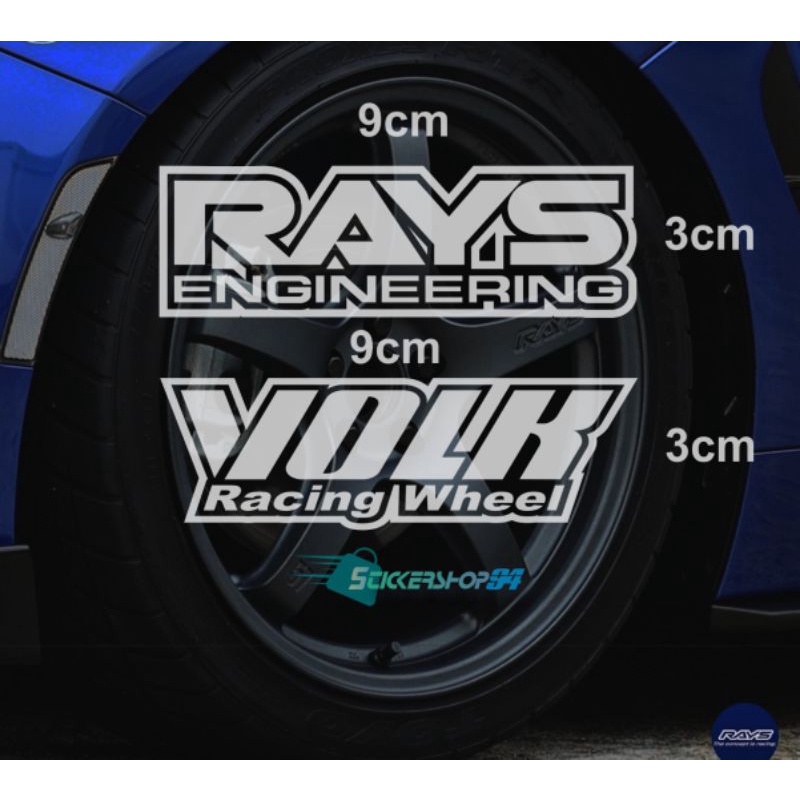 Rays enginering volk racing wheel สติ๊กเกอร์ติดขอบรถยนต์ ชุดสติ๊กเกอร์ 4 คู่ 8 ชิ้น