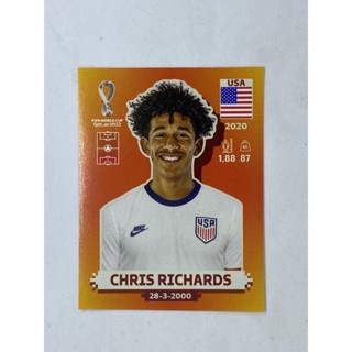 Chris Richards สติ๊กเกอร์สะสม ฟุตบอลโลก world cup 2022 USA ของสะสมทีมฟุตบอล สหรัฐอเมริกา