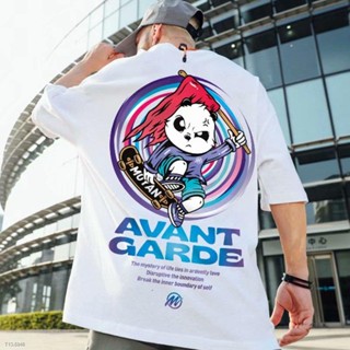 S-8XL สไตล์จีนแนวโน้มบุคลิกภาพการ์ตูน panda พิมพ์เสื้อยืดแขนสั้นผู้ชายและผู้หญิงคู่ oversize แบรนด์รอบคอหลวมแขนห้าจ_07